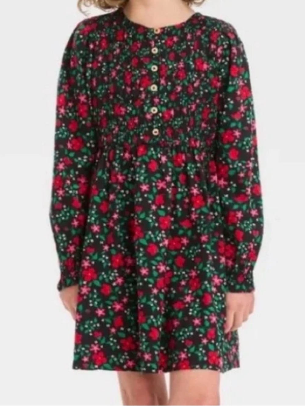 Cat & Jack Black and Red  🌹🌱Floral Dress Girls size 8 (M)